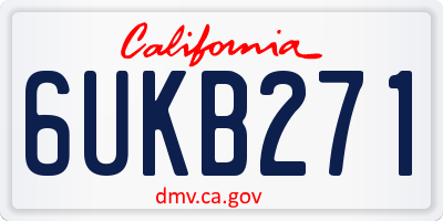 CA license plate 6UKB271