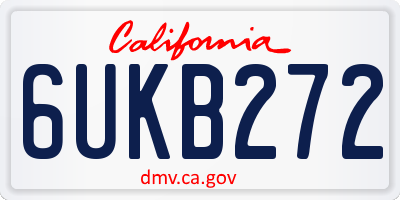 CA license plate 6UKB272