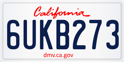 CA license plate 6UKB273