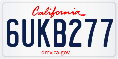 CA license plate 6UKB277