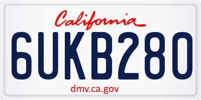 CA license plate 6UKB280