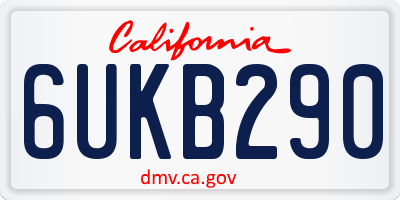 CA license plate 6UKB290