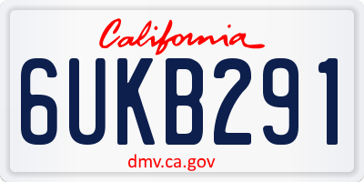 CA license plate 6UKB291