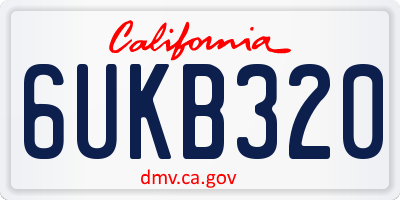 CA license plate 6UKB320