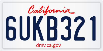 CA license plate 6UKB321