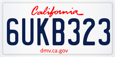 CA license plate 6UKB323