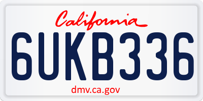 CA license plate 6UKB336