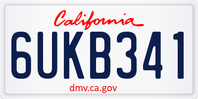 CA license plate 6UKB341