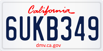 CA license plate 6UKB349