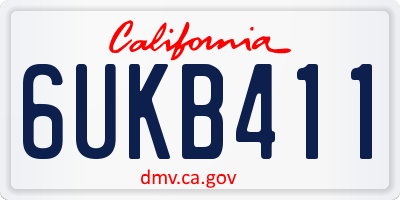CA license plate 6UKB411