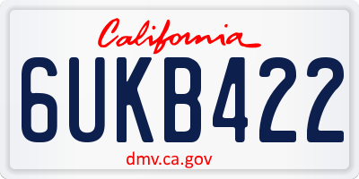 CA license plate 6UKB422