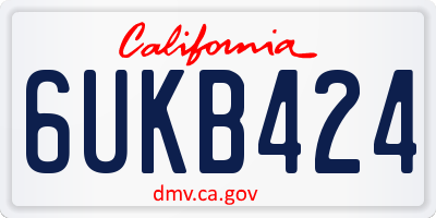 CA license plate 6UKB424