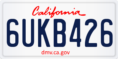 CA license plate 6UKB426