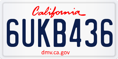 CA license plate 6UKB436