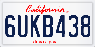 CA license plate 6UKB438