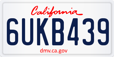 CA license plate 6UKB439