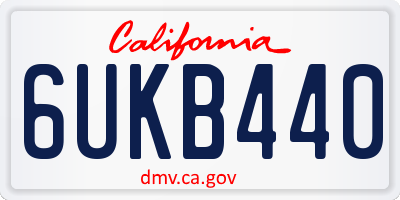 CA license plate 6UKB440