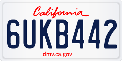 CA license plate 6UKB442