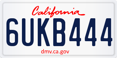 CA license plate 6UKB444
