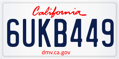 CA license plate 6UKB449