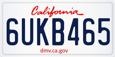 CA license plate 6UKB465