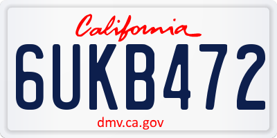 CA license plate 6UKB472