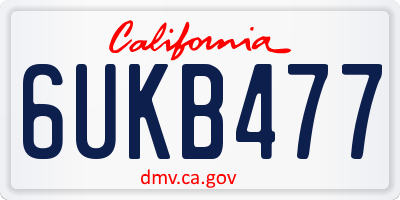 CA license plate 6UKB477