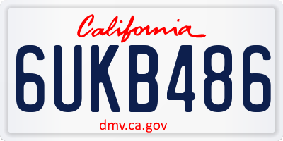 CA license plate 6UKB486