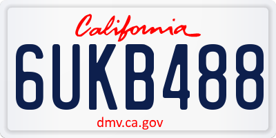 CA license plate 6UKB488