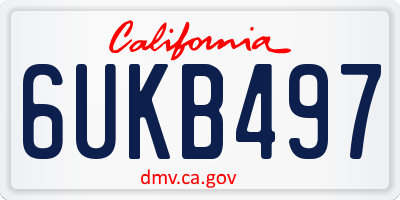 CA license plate 6UKB497