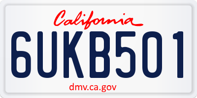CA license plate 6UKB501