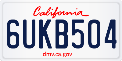 CA license plate 6UKB504