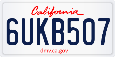 CA license plate 6UKB507