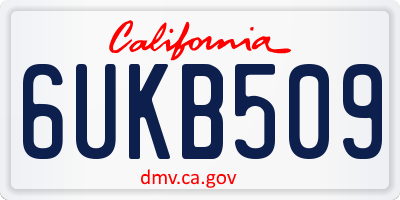 CA license plate 6UKB509