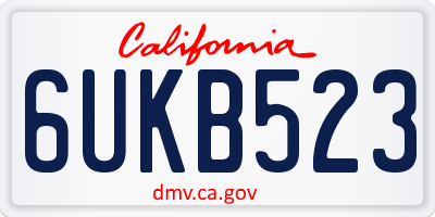 CA license plate 6UKB523
