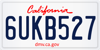 CA license plate 6UKB527