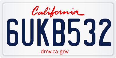 CA license plate 6UKB532