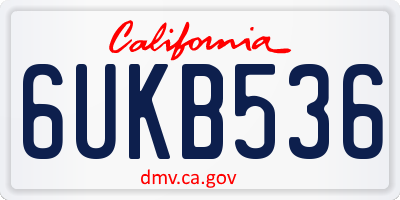 CA license plate 6UKB536
