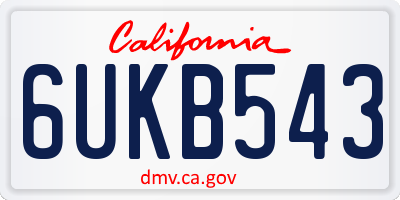 CA license plate 6UKB543