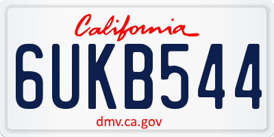 CA license plate 6UKB544