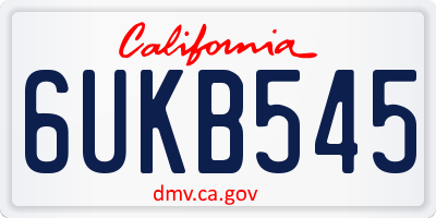 CA license plate 6UKB545