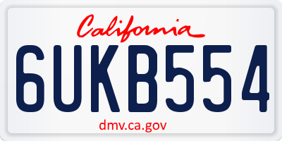 CA license plate 6UKB554