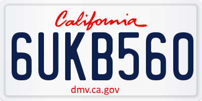 CA license plate 6UKB560