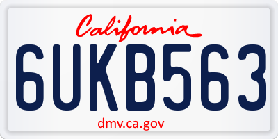 CA license plate 6UKB563