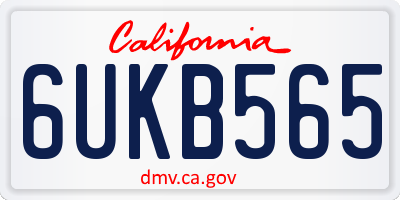 CA license plate 6UKB565