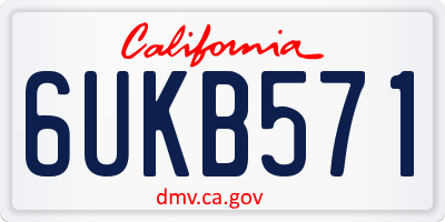 CA license plate 6UKB571