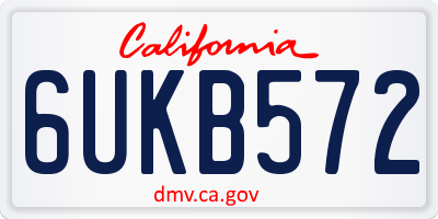 CA license plate 6UKB572