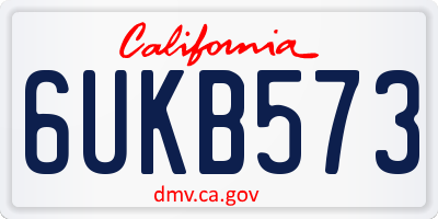 CA license plate 6UKB573