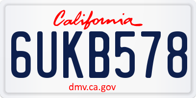 CA license plate 6UKB578