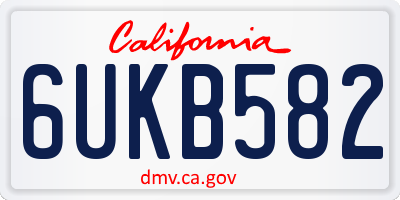 CA license plate 6UKB582